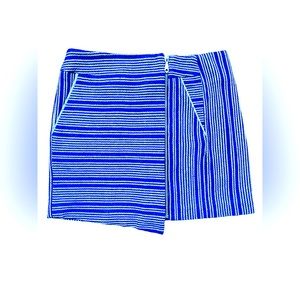 REBECCA MINOFF ASYMMETRICAL TEXTURED STRIPE SKIRT